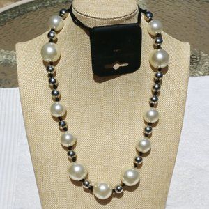 New! Long Boho Pearl Statement Necklace Chunky
